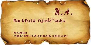 Markfeld Ajnácska névjegykártya